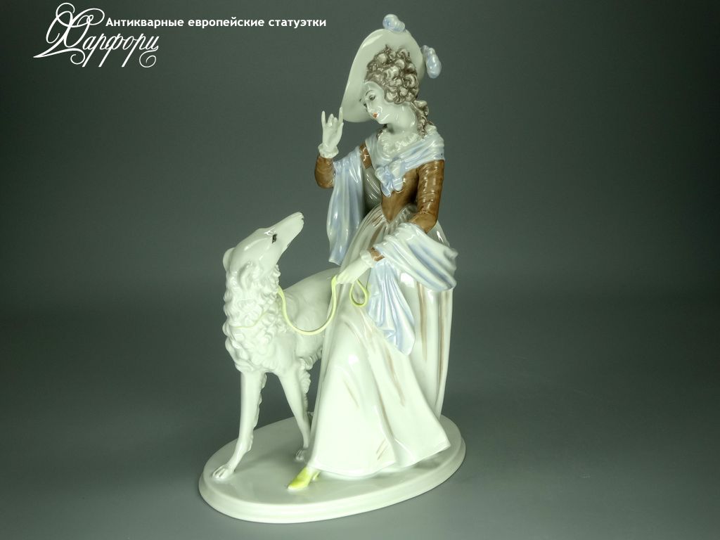 Купить фарфоровые статуэтки Rosenthal, Дама с борзой, Германия